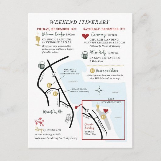 のマップ結婚エンクロージャカード – Custom Design JULIA エンクロージャーカード (正面)