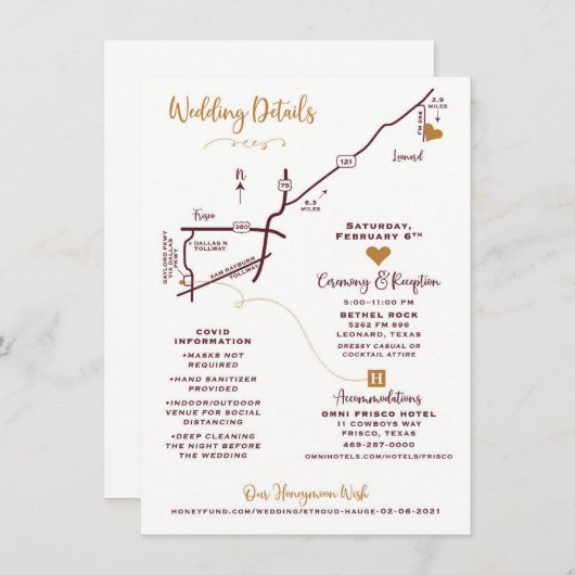 のマップ結婚エンクロージャカード – CUSTOM DESIGN MEGAN エンクロージャーカード (正面/裏面)