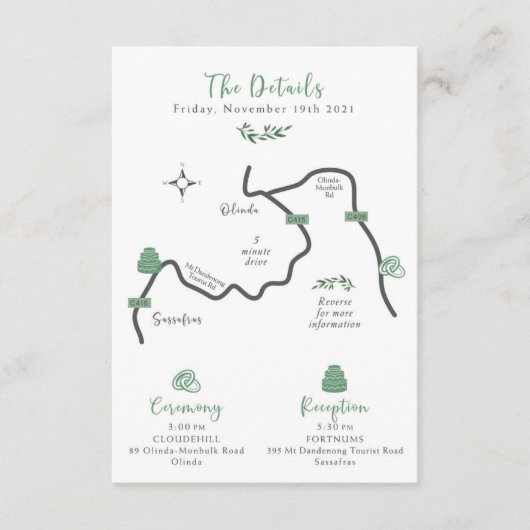 のマップ結婚エンクロージャカード – Custom Design Tara エンクロージャーカード (正面)