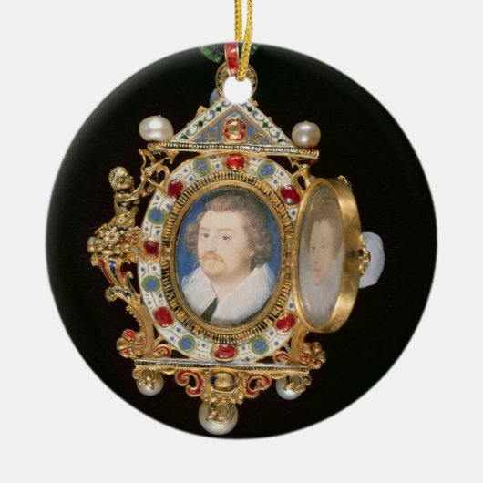 のミニチュアポートレートが付いているGresleyの宝石、 セラミックオーナメント (正面)