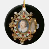 のミニチュアポートレートが付いているGresleyの宝石、 セラミックオーナメント (裏面)