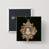 のミニチュアポートレートが付いているGresleyの宝石、 缶バッジ (正面&裏面)