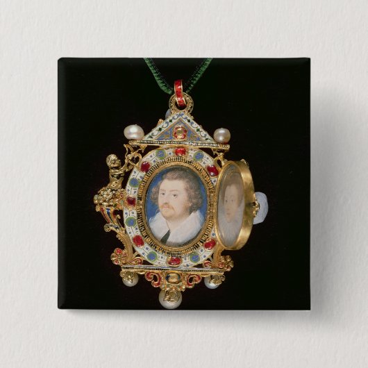 のミニチュアポートレートが付いているGresleyの宝石、 缶バッジ (正面)