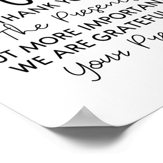 のミニマルブライダルシャワーに対するギフト結婚テーブルの署名 ポスター (角)