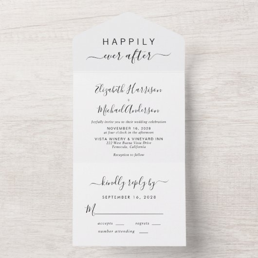 のミニマル後ずっと楽し結婚く オールインワン招待状 (内側)