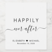 のミニマル後モダンずっと幸せ結婚に ワインラベル (シングルラベル)