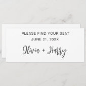 のミニマル結婚モダンテーブル席用ヘッダーカード 招待状 (正面/裏面)