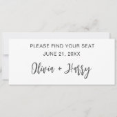 のミニマル結婚モダンテーブル席用ヘッダーカード 招待状 (正面)