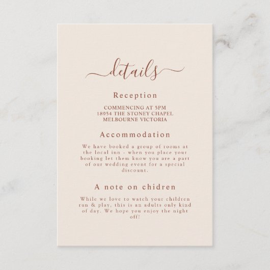 のミニマル結婚詳細・エンクロージャ・カード エンクロージャーカード (正面)