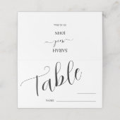 のミニマル表結婚番号座席表 プレイスカード (外部開封)