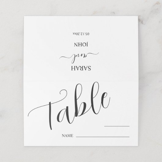 のミニマル表結婚番号座席表 プレイスカード (外部開封)