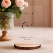 のミニマル黒エレガントいスクリプトのテーブル番号 アクリルサイン