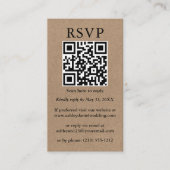 のミニマ結婚リストシンプルQR写真RSVP Kraft エンクロージャーカード (正面)