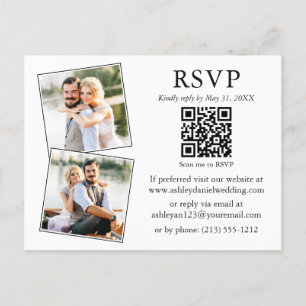 のミニマ結婚リスト2写真QR RSVPエンクロージャカード ポストカード