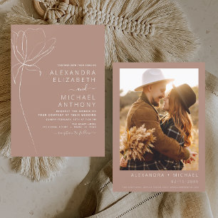 のミニマ結婚リストTerracotta写真フローラ 招待状