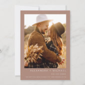 のミニマ結婚リストTerracotta写真フローラ 招待状 (裏面)