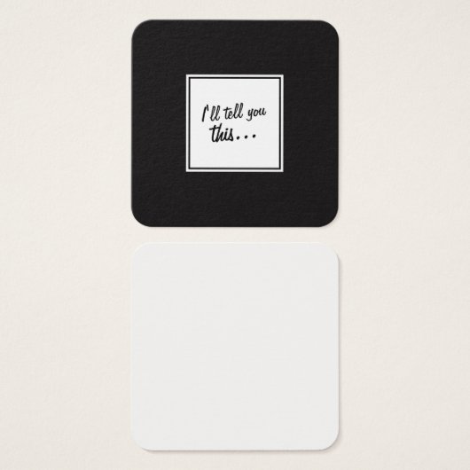 のメッセージに対する白黒の離れ四角いメモ/ (正面&裏面)