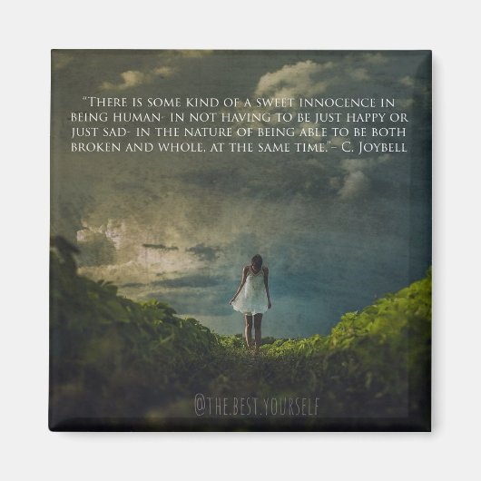 のメッセージインスパイアを持つ四角い冷蔵庫用マグネット マグネット (正面)