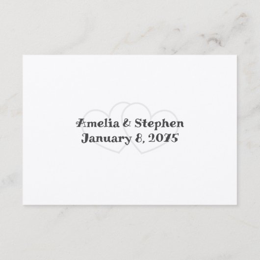 のメッセージ結婚ホワイトエンクロージャカードに子供はいない エンクロージャーカード (裏面)