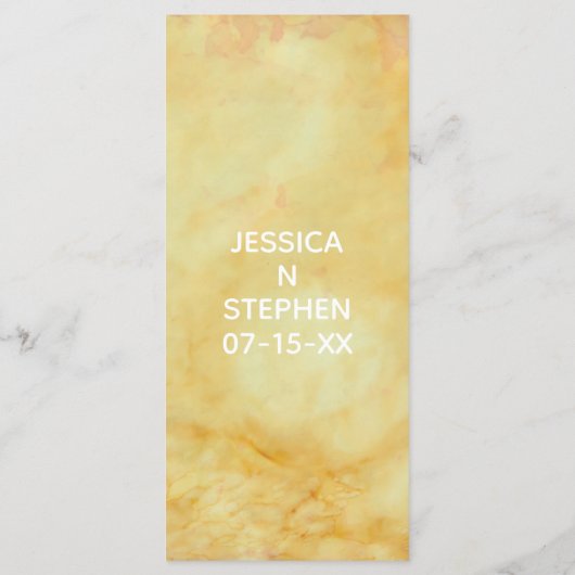 のメニュー結婚アジア影響を受けたイエローゴールド メニュー (裏面)