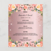 のメニュー結婚赤面ピンクフローラグリッターほこりっぽいバラ (正面)