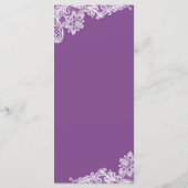 のメニュ結婚ーエレガントラベンダーパープルレースパターン メニュー (裏面)