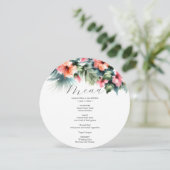 のメニュ結婚ーカードウォーターカラーハイビスカスフラワー メニュー (スタンド正面)