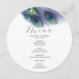 のメニュ結婚ーカード水カラーピーコック メニュー