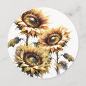 のメニュ結婚ーカード水彩ひまわり花 メニュー (裏面)