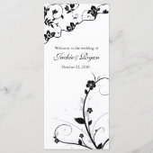 のメニュ結婚ーカード白黒フローラウォール メニュー (裏面)
