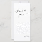 のメニュ結婚ーサンキューカード、ゲストに感謝のお知らせ (正面)