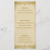 のメニュ結婚ーテンプレートヴィンテージリーフスクロール(ベージュ) メニュー (裏面)