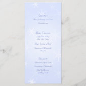 のメニュ結婚ーテンプレート冬の雪片ブルーホワイト メニュー (裏面)