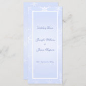 のメニュ結婚ーテンプレート冬の雪片ブルーホワイト メニュー (正面/裏面)