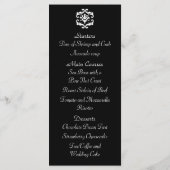 のメニュ結婚ーテンプレート白黒ダマスク メニュー (裏面)