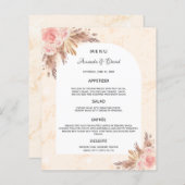 のメニュ結婚ーパンパスグラスバラ金ゴールド大理石 (正面/裏面)