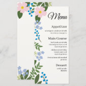 のメニュ結婚ーピンクの花 メニュー (正面/裏面)