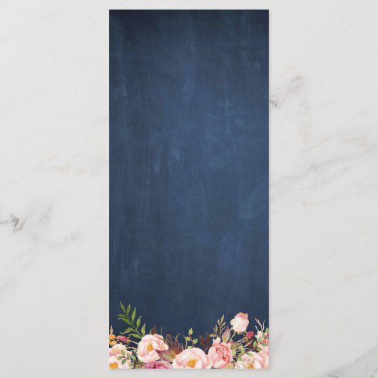 のメニュ結婚ーフローラ素朴ヴィンテージブルーシャルボード メニュー (裏面)