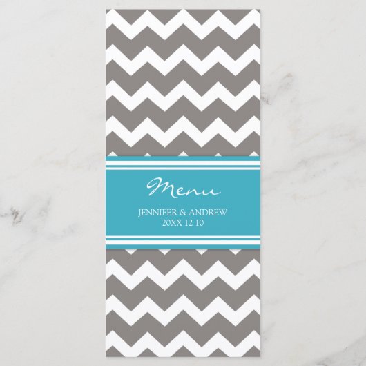 のメニュ結婚ーブルーグレーシェブロン メニュー (裏面)