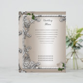 のメニュ結婚ープログラムクリームバラホワイト (スタンド正面)