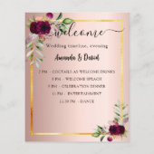 のメニュ結婚ープログラムバラ金ゴールド花模様予算 チラシ (裏面)