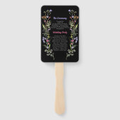 のメニュ結婚ープログラムワイルドフラワーフローラ濃色 ハンドファン (裏面)