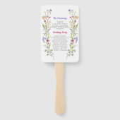 のメニュ結婚ープログラムワイルドフラワーフローラ ハンドファン (裏面)