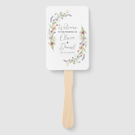 のメニュ結婚ープログラムワイルドフラワーフローラ ハンドファン (正面)