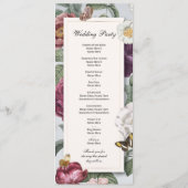 のメニュ結婚ー式開花フラワーバタフライ プログラム (裏面)