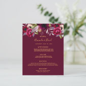 のメニュ結婚ー水色の花模様バーガンディ (スタンド正面)