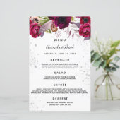 のメニュ結婚ー花模様白ブルゴーニュ紫グリッター (スタンド正面)