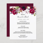 のメニュ結婚ー花模様白ブルゴーニュ (正面/裏面)