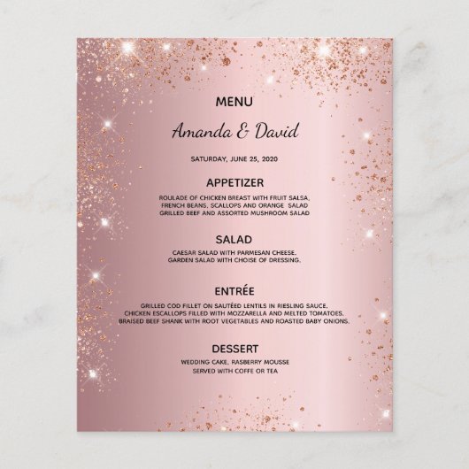 のメニュ結婚ー赤面ピンクグリッターダストメタル (正面)