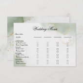 のメニュ結婚ー金ゴールドミュートSage Green 出欠カード (正面/裏面)